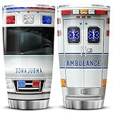 KOIXA Ambulance Tumbler Stainless Steel Coffee Cup With Lid 20oz Medical Themed EMS Gifts For Insulated Mug EMT Emergency Medical Technician Gifts For Coworkers Women