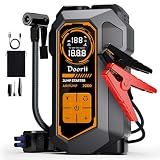 Doorii 6000A Jump Starter with Air Compressor, 10-in-1 Car Jumper Starter Portable, 150PSI Tire Inflator/Air Pump, LED Flashlight for Up to 10.0L Gas / 8.0L Diesel Engines