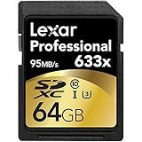 Lexar Professional 633x 64GB SDXC UHS-I/U3 Card (Up to 95MB/s Read) w/Image Rescue 5 Software - LSD64GCBNL633