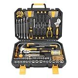 KOOPOOL Tool Set, Tool Box Kit for Mechanic and Car, General Household Home Tool Kit, Basic Tool Kit for Home Auto Repair, with Storage Case