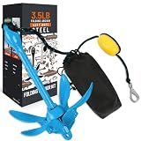 Linkloos Kayak Anchor Kit - 3.5lb with 40ft Rope & Storage Bag - Accessories for Kayaks, Canoes, SUP Boards, Small Boats, Jet Skis & PWCs - Marine Grade Sky Blue