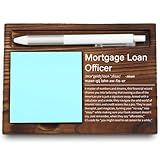VYNWPDFLI Mortgage Loan Officer Gift, Finance-Themed Desk Organizer, Engraved Motivational Quote for Bankers & Brokers, Wooden Sticky Note Holder,LQQ45