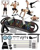 HOTWAVE Portable Exercise Equipment with 18 Gym Accessories.20 in 1 Push Up Board Fitness,Resistance Bands with Ab Roller Wheel,Full Body Workout at Home