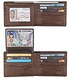 HIMI Wallet for Men-Genuine Leather RFID Blocking Bifold Stylish Wallet With 2 ID Window (Coffee-galaxy)
