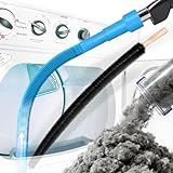 Holikme 2 Pieces Dryer Vent Cleaner Kit, Dryer Lint Vacuum Attachment and Flexible Dryer Lint Brush, Dryer Vent Vacuum Hose Attachment,Blue