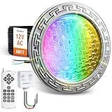 SURAIELEC 12V AC Pool Lights for Inground Pool, 10 inch Color Changing LED Pool Light with Remote Control, 300W Equivalent, Underwater Swimming Pool Light Fixture for Large Wet Niches, 50FT
