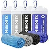 Sukeen 4 Pack Cooling Towels (40"x 12"), Cooling Neck Wraps, Soft Ice Towel
