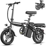 Electric Bike for Adults and Teens, Folding Ebike,Commuter City Foldable E Bike with 560W Motor and 48V 10Ah Battery, 24 MPH Speed Pedals Assist, Dual Disc Brakes,14" Compact Electric Bicycle