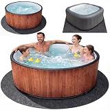 Upgraded 80 * 80 inch Round Hot Tub Mat, Extra Large Inflatable Hot Tub Pad Outdoor Indoor, Waterproof Slip-Proof Backing, Absorbent Spa Pool Ground Base Flooring Protector Mat