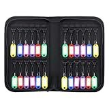Portable Zippered Key Organizer, Waterproof Fireproof Key Case with 24 Key Hooks and Tags,Portable Key Storage for Rental Management Real Estate Sales Hotel Executives and Car Service(24 keys)
