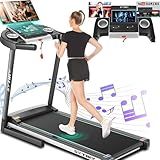 SYTIRY Treadmills for Home with TV Screen and WiFi,Smart Foldable Treadmill Machine,3D Virtual Sports Scene,HiFi Speakers,Popular APP for Social Networking,Video,and Search,Walking Treadmill