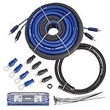 InstallGear 4 Gauge Amp Wiring Kit - 17ft Amplifier Subwoofer Wiring Kit with True Spec Cables - Power Soft Touch Wire Set for Car Audio Installation - Blue
