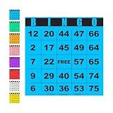Carewon 100 Bingo Cards, Large 4.5 x 4.5 Inch, Blue, Paper Bingo Sheets