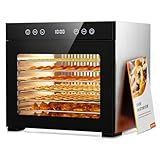 8-Tray Food Dehydrator Machine,Stainless Steel Dehydrator with Adjustable Timer & Temp, 95℉-167℉ Great for Variety of Meat Quiet Food Dryer for Jerky, Fruit, Herbs, Dog Treats, Interior Light