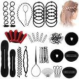 25 Pieces Hair Styling Tools Kit, Magic Styling Tools Kit, Simple and Fast, Com Hair Clips/Pins/Foam Pads for Women Girls Hair Braiding