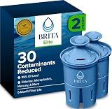 Brita Elite Water Filter Replacements for Pitchers and Dispensers, BPA-Free, Reduces 99% of Lead, Lasts Six Months or 120 Gallons, Includes 2 Pitcher Replacement Filters, Blue