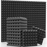 24 Pack-12 x 12 x 2 Inches Pyramid Designed Acoustic Foam Panels, Sound Proof Foam Panels Black, High Density and Fire Resistant Acoustic Panels, Sound Panels, Studio Foam for Wall and Ceiling