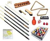 HAN'S DELTA Pool Table - Premium Billiard 32 Pieces Accessory Kit - Pool Cue Sticks Bridge Ball Sets