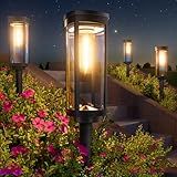 BITPOTT Bright Solar Pathway Lights Outdoor, 8 Pack Solar Powered Garden Lights Waterproof IP65, Auto On/Off Outdoor Light for Lawn Patio Walkway Driveway Decor Landscape Lighting