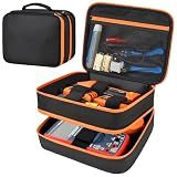Steadtep Electrical Tester Case Bag for Klein Tools ET310 RT250 GFCI Outlet Tester Digital Multimeter, Clamp Meter Ballistic Nylon Organizer for Electricians (Black)