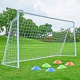 Soccer Goal 12×6, 8×6 and 6×4 FT Soccer Goals for Backyard, 2"Diameter Steel Soccer Goals for Kids and Adults Large soccer goal Powder Coated Galvanized Steel Post With Soccer Target Net for Training