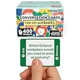 Prompta 400 Conversation Cards for Coworkers – Two Fun Teambuilding Games for Work – 2.5" x 1.75" Icebreaker Question Cards to Get to Know Your Colleagues and Improve Team Dynamics