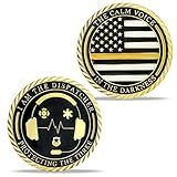 BHealthLife Thin Gold Line Challenge Coin Bulk 911 Emergency Dispatcher Thank You Gifts