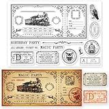 GLOBLELAND Vintage Train Ticket Clear Stamps for DIY Scrapbooking Retro Postmark Silicone Clear Stamp Seals Transparent Stamps for Cards Making Photo Album Journal Home Decoration
