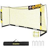 MangoStar Soccer Goal, 12X6 FT Soccer Goal for Backyard Portable Net Collapsible Metal Base, Quick Set Up Soccer Net for Indoor Outdoor Practice Training with Carry Bag