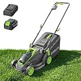 STEELITE 21V 13-Inch Brushless Cordless Lawn Mower, Electric Push Mower with 4.0Ah Battery & Charger, 5-Level Height Adjustment, Mulching/Bagging, for Small Yard