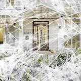 1200 sqft Halloween Spider Webs and 50pcs Fake Spiders Super Stretch Cobwebs Party Decorate for Halloween Theme Indoor and Outdoor Decoration