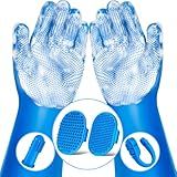 Augwind 6PCS Pet Grooming Kit for Dogs,Cats and Horses | Dog Washing Gloves | Dog Bath Brush | Dog Bath Gloves | Dog Shampoo Brush | Pet Grooming Gloves | Dog Bath Supplies (Navy Blue)