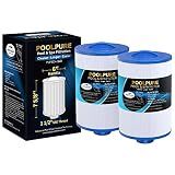 POOLPURE 6CH-940 Spa Filter Replaces PWW50P3(1 1/2" Coarse Thread), 817-0050, Filbur FC-0359, 25252, 03FIL1400, Waterway Front Access Skimmer, Screw in SAE Thread Filter 2 Pack