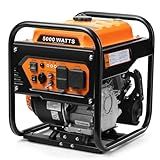 Oxseryn 5000-Watts Portable Inverter Generator, Gas Generator for Home Backup, 30A Outlet, RV Ready, ECO Mode, 60Lbs, EPA Compliment
