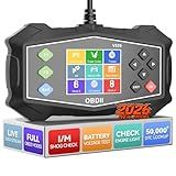 Enhanced OBD2 Scanner Diagnostic Tool - Check Engine Code Reader with Battery Tester, EVAP, Live Data, Mode 6/8, Professional Car Scan Tool with Freeze Frame, DTC Lookup for All OBDII Vehicles 1996+
