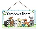 Kids baby nursery decor toddler room decor Door Sign Pets Puppy Dogs Personalized Plaque Wood Plaque Sign Wall Decor