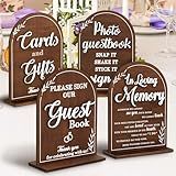 Stofinity Rustic Wedding Signs For Ceremony And Reception - Cards And Gifts Sign For Wedding Decorations, Please Sign Our Guestbook Sign, Photo Guest Book Sign, In Loving Memory Wedding Sign,