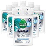 Seventh Generation Power+ Dishwasher Rinse Aid, Fragrance Free, 8 fl oz, (Pack of 9)
