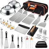 35PCS Griddle Accessories Kit, Flat Top Grill Accessories Set for Blackstone and Camp Chef, Grill Spatula Set with Enlarged Spatulas, Basting Cover, Scraper for Outdoor Barbecue