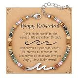 Retirement Gift for Woman, Wave Bracelet, Farewell Retired Jewelry