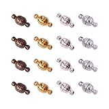 PH PandaHall 100 Sets Brass Magnetic Clasps Mixed Color Round Magnet Converter Jewelry Clasps Buckle Ball for Bracelet Necklace Jewelry DIY Making