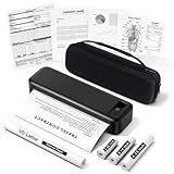 Portable Printers Wireless for Travel, Bluetooth Inkless Thermal Printer Support 8.5" X 11" US Letter, Mobile Printer for Phone Laptop, with Case and 4 Rolls Thermal Paper Kit, for Home Office Receipt