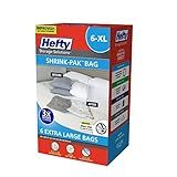 Hefty Shrink-Pak – 6 Extra Large Vacuum Seal Storage Bags – Space Saver Bags for Clothing, Pillows, Towels, or Blankets, 6 x XL Bags