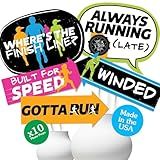 Big Dot of Happiness Set The Pace Funny Running Party Photo Booth Props Kit - 10-Piece Track Cross Country Marathon Party Decorations Athletic Event Photography Accessories, Sports Themed Celebration