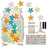 Pisngek Magnetic Reward Jar for Kids – Star Jar Reward System, Behavior Classroom Incentive Jar with Fun Star Chart, Suitable for Teachers Parents (Mason Jar with Stars, Kids Motivational Tool)