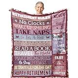 Zolumy Retirement Gift for Woman, Best Retired Gifts for Women/Men 2025, Retire Gift Ideas, Funny Presents for Retirement Coworker/Teacher/Nurse/Mom, Soft Blanket 60x50in