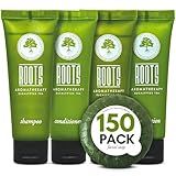 ROOTS AROMATHERAPY Hotel Shampoo and Conditioner Supplies For Guests,Airbnb Essentials for Hosts,Mini Shampoo And Conditioner Sets,Travel Size Toiletries,Air Bnb Kit For Bathroom Wash Lotion,(150 Pcs)