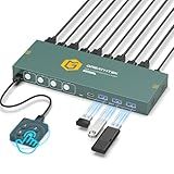 USB3.0 KVM Switch HDMI 4K@60Hz for 4 Computers Share 1 Monitor, KVM Switch 4 Port with 3 USB 3.0 Ports Share Keyboard Mouse, Support Button Switch, Plug and Play