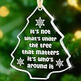 Sensi Blue Glass Christmas Tree Ornament 2025, It's Not What's Under The Tree Quote, Family Sentimental Keepsake, Gifts for Mom Dad Parents Friend Hostess, Clear Holiday Stocking Stuffer Decoration