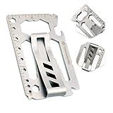 Multitool Card - Credit Card Multitool - Wallet Size Slim, Minimalist, Stainless Steel - Multipurpose Survival Card With Can Opener, Screwdrivers, Wrench, Ruler, Money clip by Hayvenhurst